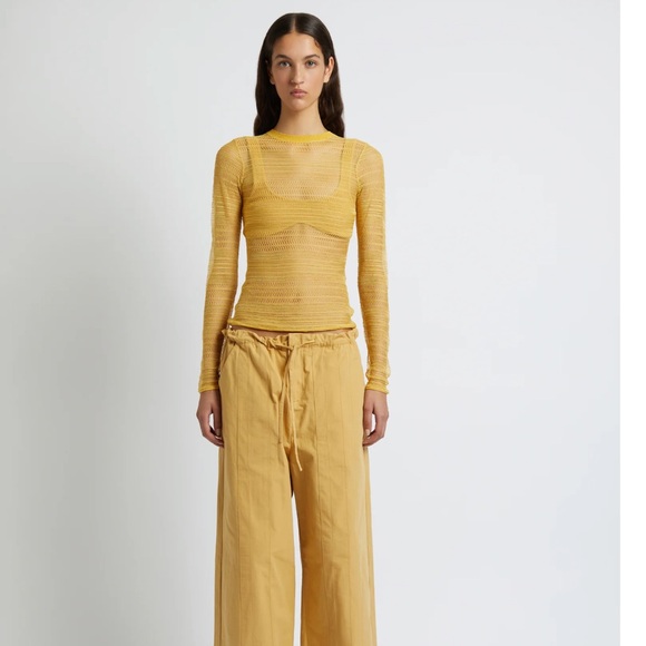 Yellow Sheer Knit Top with under tank - Picture 8 of 13